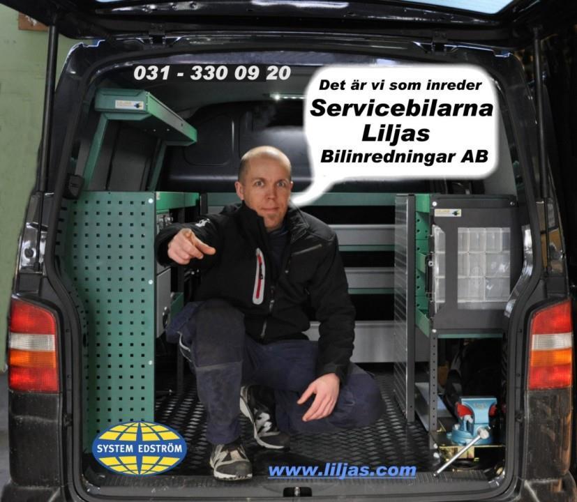 Vår servicebil, Magnus lilja, texten "Det är vi som inreder servicebilarna". System Edströms logga