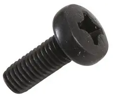 Machine Screw, M6, 16 mm, Metal, Black Oxide, Pan 