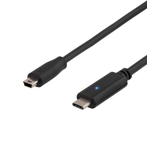 KABEL, USB-C 2.0/M-USB miniB/M, 2M