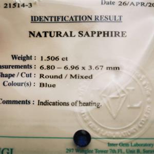 Certifierad Safir från Sri Lanka