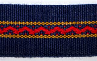 Damebånd - Marine blå, rød og gul