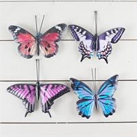 Fjärilar, fyra färger sorterat, metall