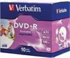 DVD+R MEDIA, VERBATIM 16X JC, 10P