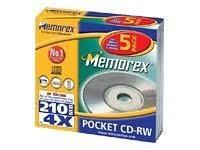 CD-RW MEDIA, MEMOREX 8 CM, 5-P