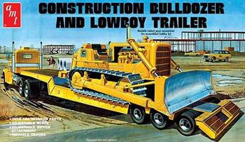 Construction Bulldozer and Lowboy Trailer