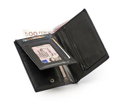 Plånbok mellan svart