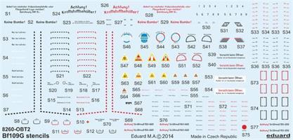 Bf 109G stencils