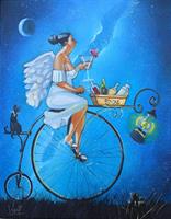 Ronald West - Lady on bicycle 