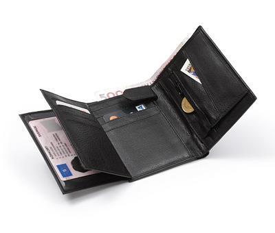 Plånbok 2 del knapp svart
