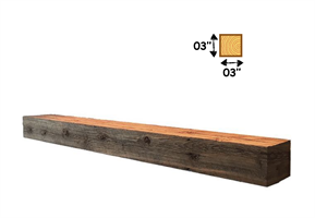 Bjelk 03" x 03" Furu Sagd