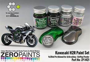 Kawasaki H2R Paint Set 4x30ml + Chrome Buffering P