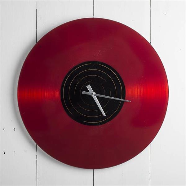 Klocka vinyl röd