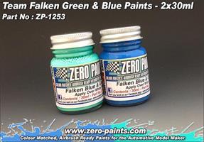 Team Falken Green and Blue Paint Set 2x30ml