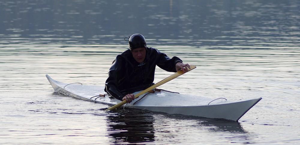 Straighten up and use the paddle as support