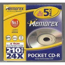 CD-R MEDIA, MEMOREX 8 CM, 10-P