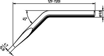 Chisel-shaped, bent, 5.3mm