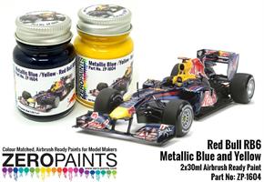 Red Bull RB6 Metallic Blue and Yellow Paint Set 