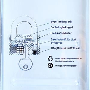 Hänglås Secure, rostfritt stål 60mm