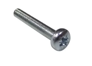 Machine Screw, M6, 20 mm, Steel, Bright Zinc, Pan 