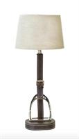 Equestrian Table Lamp Leather String Brown