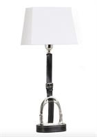 Equestrian Table Lamp Leather String Black