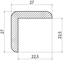 27X27X2700 YTTERHÖRNLIST FURU VIT