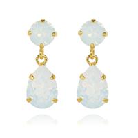 Mini Drop Earrings / white opal