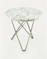 Mini O Table soffbord, vit marmor stainless 40 cm