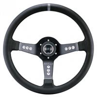 Sparco L777, Black Leather, Black Spokes, 63 mm