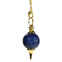 Pendel polerad Lapis Lazuli  & guldfärgad metall