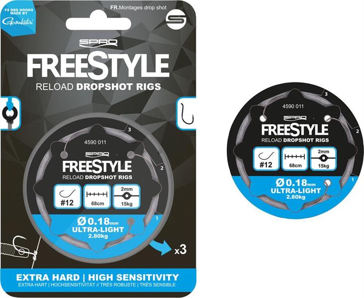 SPRO Freestyle DropShot Rigs 0.18mm 3pk