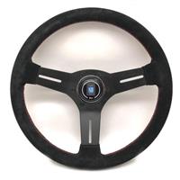 Nardi Competition, Suede, Black Spokes, Red Stitching, 40 mm Dish, Ø33 cm