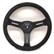 Nardi Competition, Suede, Black Spokes, Red Stitching, 40 mm Dish, Ø33 cm