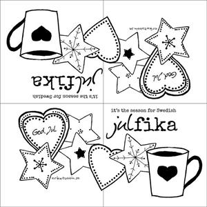 kaffeservetter Swedish Julfika från Erika Tubbin 