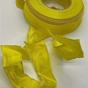 Band i gult med ståltråd 