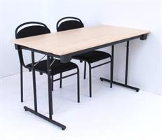 Konferensbord Fold 140x70cm björk med svart ben 