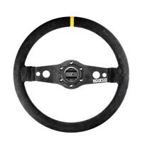 Sparco R215 Flat, Black Suede, Black Spokes