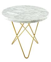 Tall Mini O Table, vit marmor/mässing 50 cm