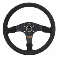 Sparco R375, Black Suede, Black Spokes, 36 mm