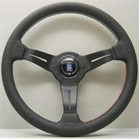 Nardi Deep Corn, Black Perforated Leather, Black Spokes, 3-S Italia Stitching, 50 mm Dish, Ø33 cm