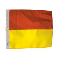 Varningsflagga i gult och rött 40x35cm