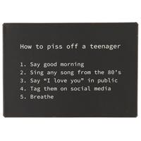 Plåtskylt How to piss off a teenager