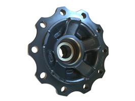 Wheelhub front/boggie with bearing, 22 mm wheelbolt