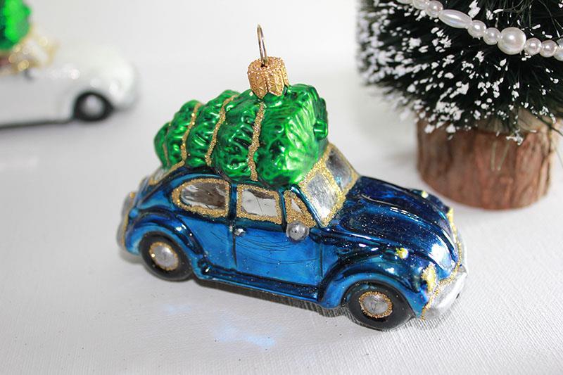 VW, blå boble med juletre