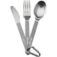 ESBIT 3-pcs Titanium Cutlery-Set w/ carabiner and pocket