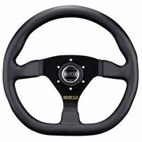 Sparco L360 Flat, Black Leather, Black Spokes