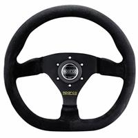 Sparco L360 Flat, Black Suede, Black Spokes