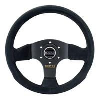 Sparco P300 Flat, Black Suede, Black Spokes
