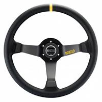 Sparco R345, Black Suede, Black Spokes, 63 mm