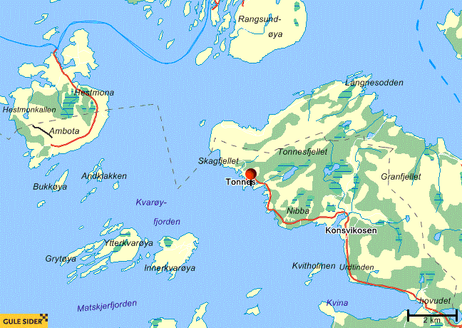 Kart Tonneshalvøya med omegn
